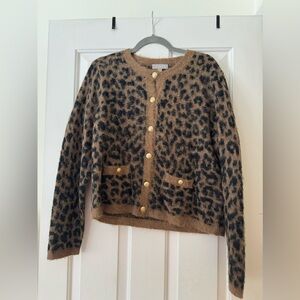 J. Crew Leopard Print Sweater - Brown and Black